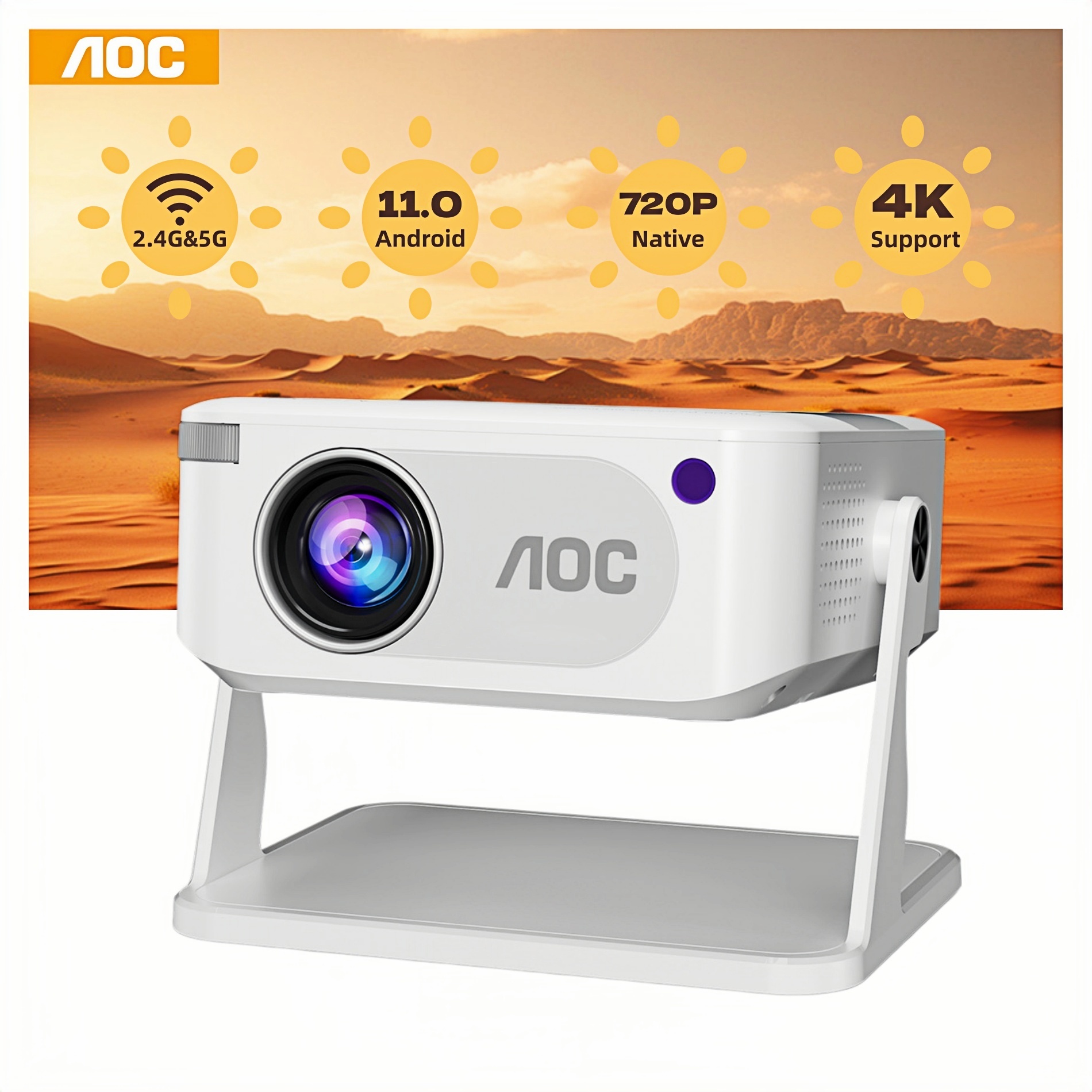 Home Cinema Entertainment - Projetor Portátil AOC HA109-PRO Nativo 720P