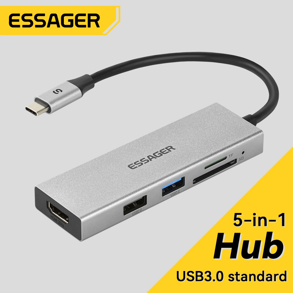 Home Cinema Usb - Essager 5 em 1 USB C