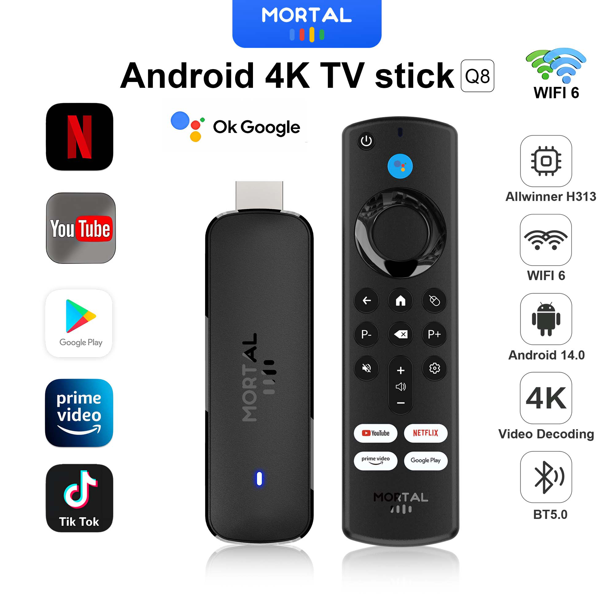 Home Cinema Youtube - Android TV Stick Mortal Q8 Versão