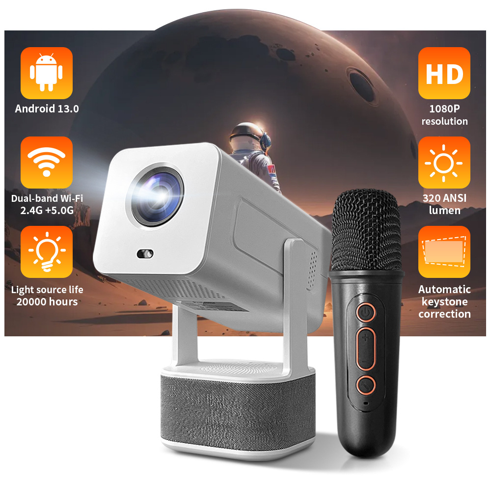 Home Cinema Karaoke Projector - Projetor de karaokê ao ar livre,