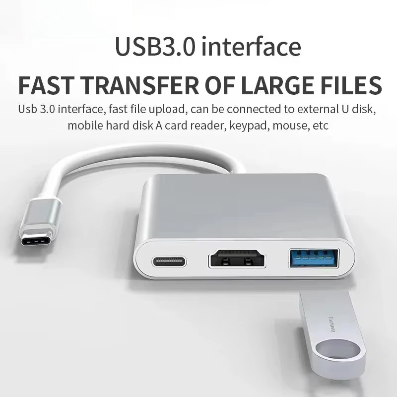 Home Cinema Usb - Adaptador 3 em 1 Tipo C