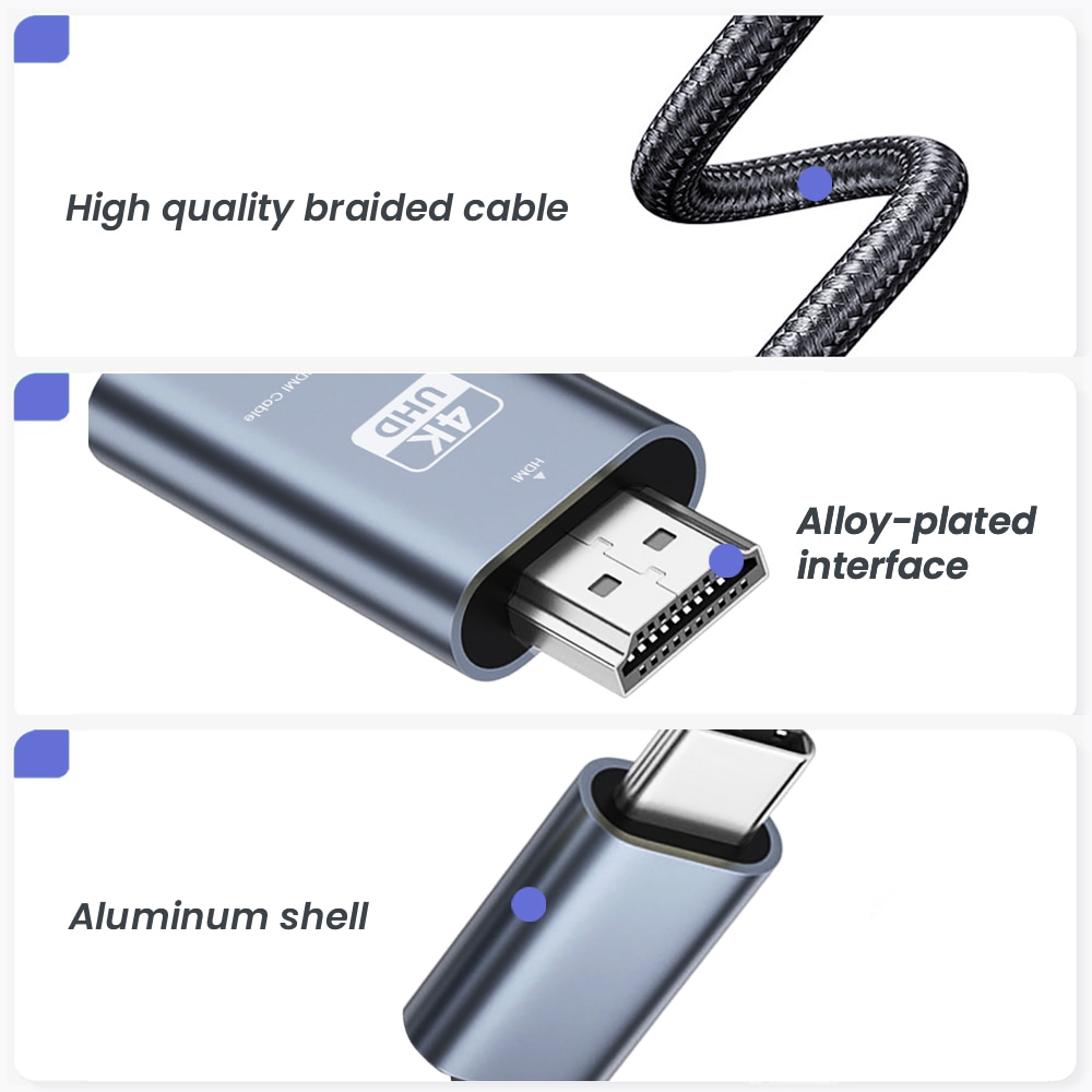 Cabo NIERBO USB C para HDMI 6, - Home Cinema Usb avaliação e preço