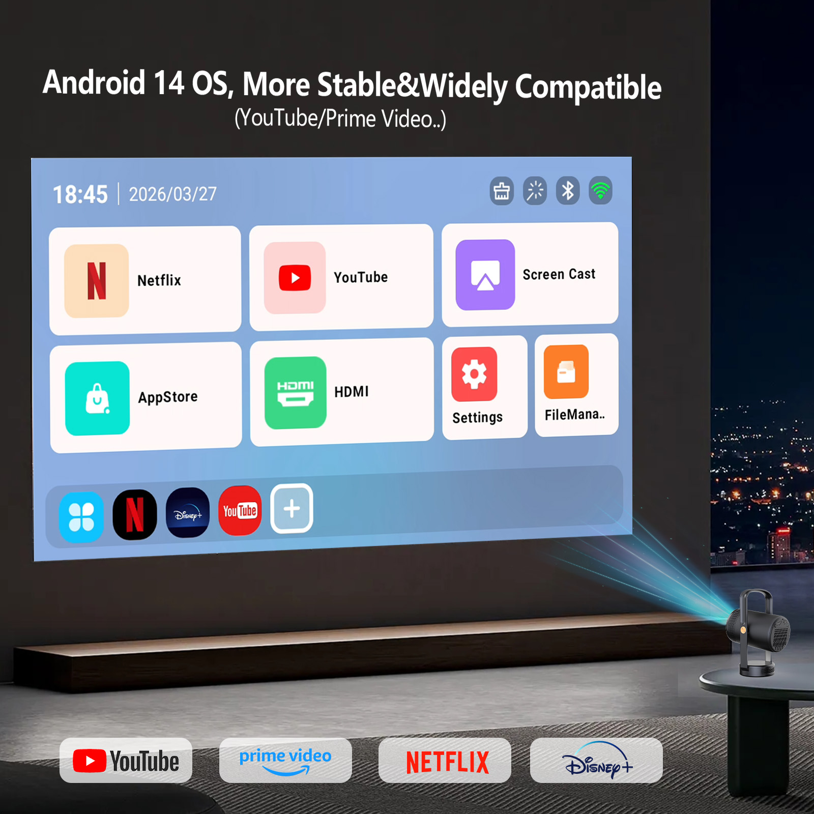 Novo Projetor Portátil Intelig - Home Cinema Entertainment avaliação e preço