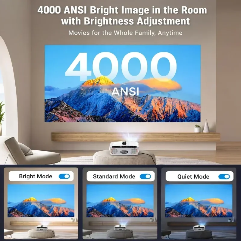 Projetor 4K 4000ANSI para Home - Home Cinema Karaoke Projector avaliação e preço