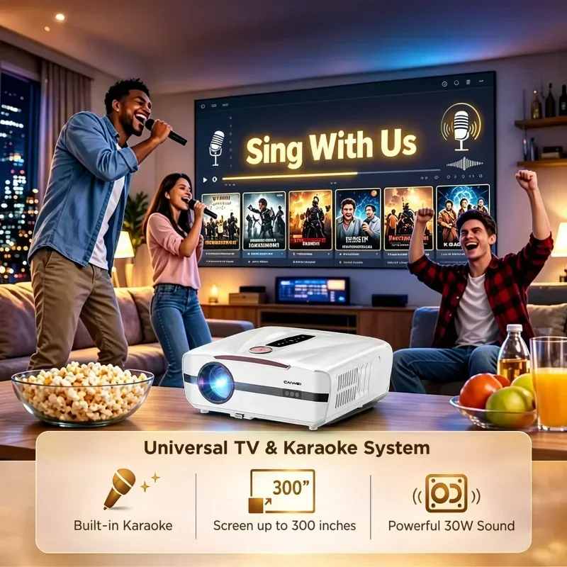 Projetor 4K 4000ANSI para Home - Home Cinema Karaoke Projector avaliação e preço