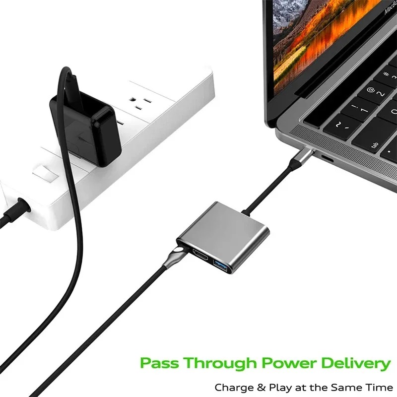 Usb c hub 3 em 1 tipo c 3.0 pa - Home Cinema Usb avaliação e preço